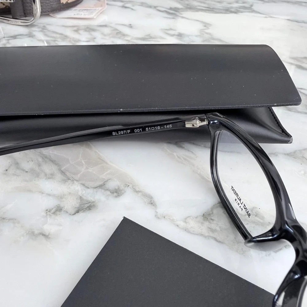 Saint Laurent SL-297/F Eyeglasses Women's Black Full Rim 51-18/145